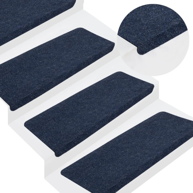 Tapetes de escada autoadesivos 15 pcs 65x24,5x3,5 cm azul-Tapetes antiderrapantes para degraus-Home Retail