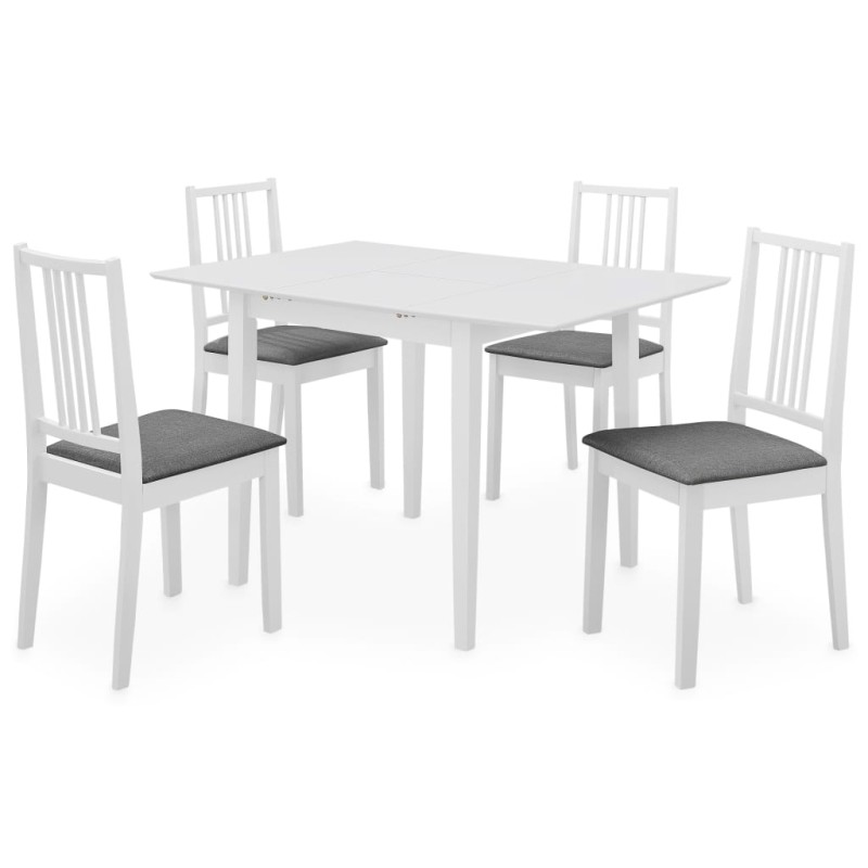 5 pcs conjunto de jantar MDF branco-Conjuntos de móveis para cozinha e sala de jantar-Home Retail