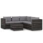 6 pcs conj. lounge jardim + almofadões madeira impreg. cinzento