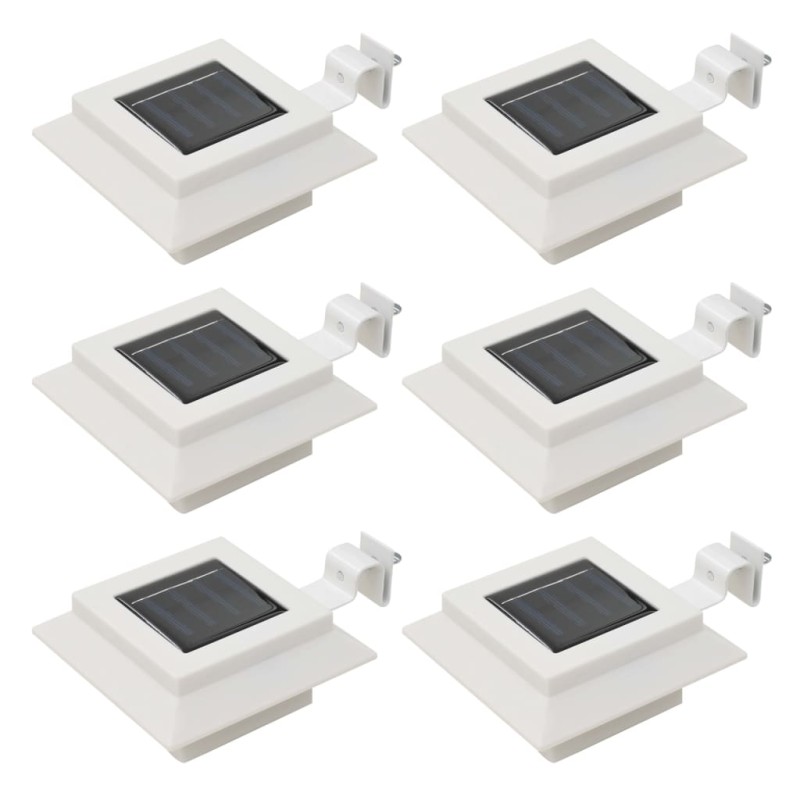 Candeeiro de exterior solar LED 6 pcs branco quadrado 12 cm-Iluminação de exterior-Home Retail