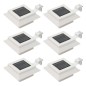 Candeeiro de exterior solar LED 6 pcs branco quadrado 12 cm