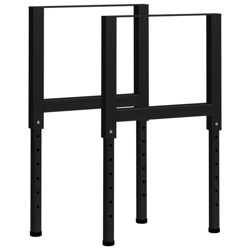 Estruturas bancada ajustáveis 2 pcs 55x(69-95,5) cm metal preto-Pernas de mesa-Home Retail