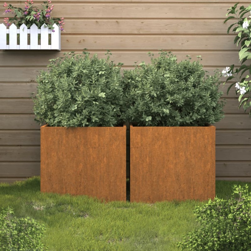 Vasos/floreiras 2 pcs 42x40x39 cm aço corten-Vasos e floreiras-Home Retail