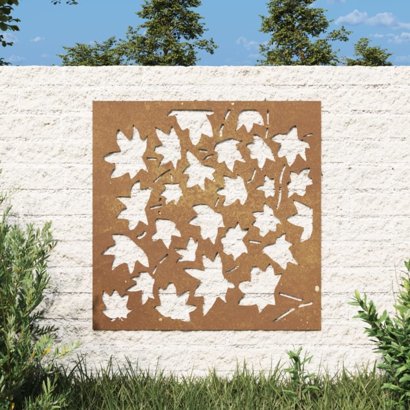 Decoração p/ muro jardim 555x55 cm aço corten design folha ácer-Pósteres, quadros e artes visuais-Home Retail