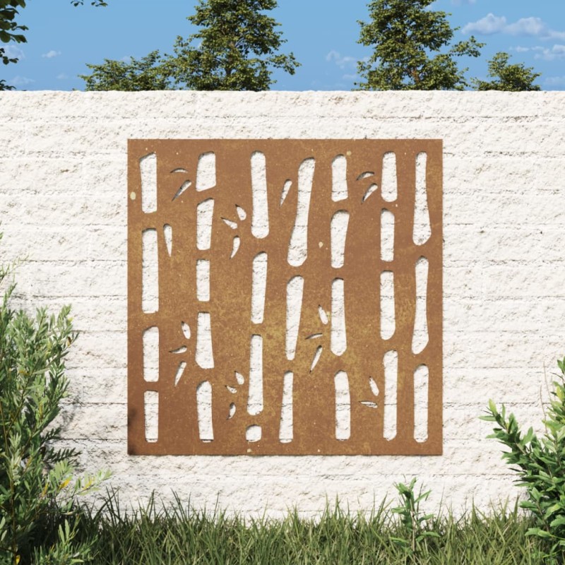 Decoração p/ muro de jardim 555x55 cm aço corten design bambu-Pósteres, quadros e artes visuais-Home Retail