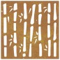 Decoração p/ muro de jardim 555x55 cm aço corten design bambu