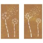 Decorações p/ muro de jardim 2 pcs aço corten design flores