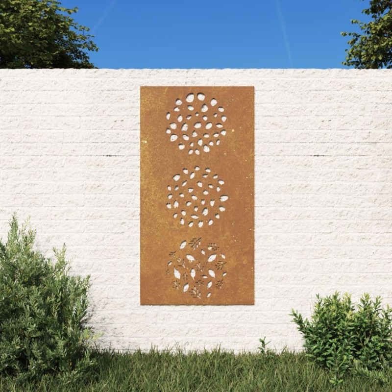 Decoração p/ muro de jardim 105x55 cm aço corten design folhas-Pósteres, quadros e artes visuais-Home Retail