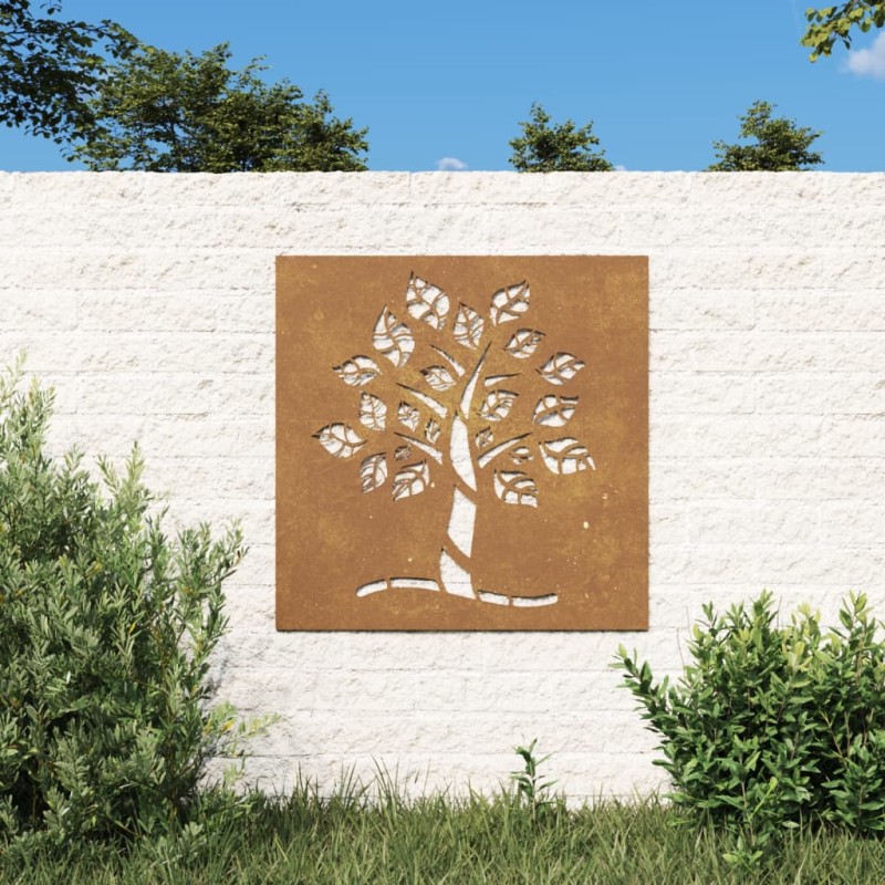 Decoração p/ muro de jardim 105x55 cm aço corten design árvore-Pósteres, quadros e artes visuais-Home Retail