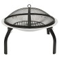 Braseira e barbecue 2-em-1 com atiçador 56x56x49 cm aço inox.