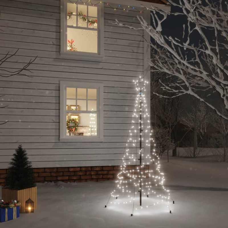 Árvore de Natal com espigão 200 luzes LED 180 cm branco frio-Árvores de Natal-Home Retail