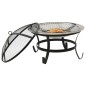 Braseira e barbecue 2-em-1 com atiçador 56x56x49 cm aço inox.