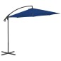 Guarda-sol cantilever com poste de aço 300 cm azul-ciano