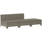 3 pcs conjunto lounge de jardim c/ almofadões vime PE cinzento