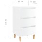 Mesa cabeceira c/ pernas madeira 40x35x69 cm branco brilhante