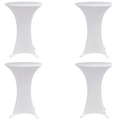 Capa para mesa de pé elástica Ø80 cm 4 pcs branco