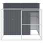 Casota p/ cães c/ parque 214x253x181 cm aço galvaniz. antracite