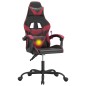 Cadeira gaming giratória couro artificial preto/vermelho tinto