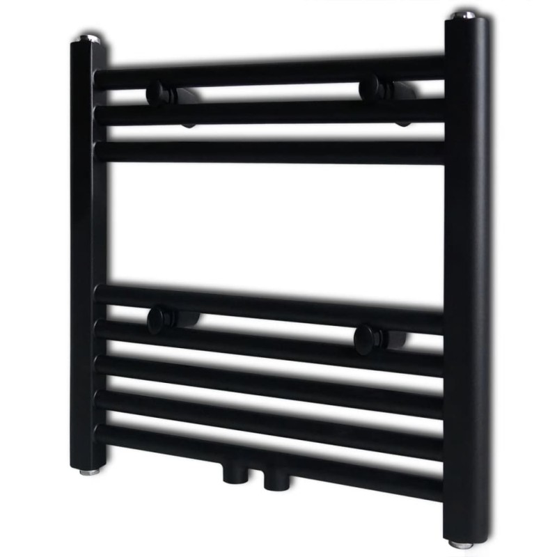 Aquecedor toalhas casa de banho liso 480 x 480 mm preto-Radiadores para aquecimento-Home Retail