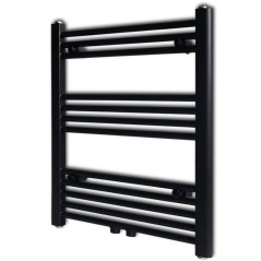 Aquecedor toalhas casa de banho liso 600 x 764 mm preto