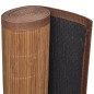 Tapete retangular bambu 80 x 300 cm castanho