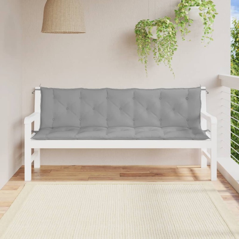 Almofadões banco jardim 2 pcs 180x50x7cm tecido oxford cinzento-Almofadas para poltronas e sofás-Home Retail