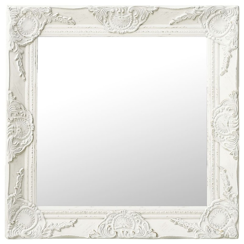 Espelho de parede estilo barroco 50x50 cm branco-Espelhos-Home Retail