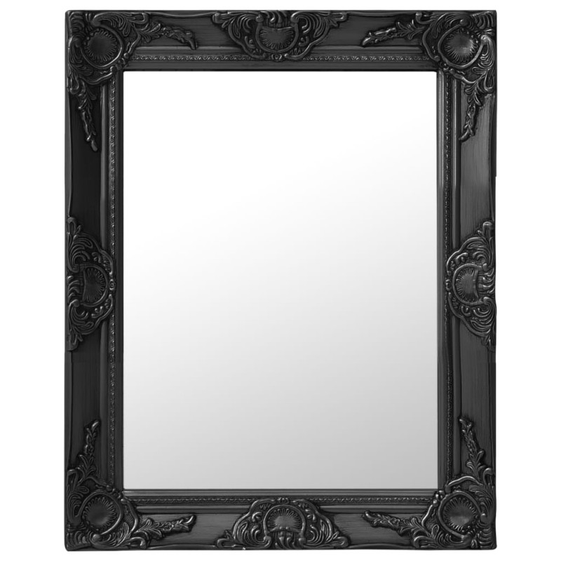 Espelho de parede estilo barroco 50x60 cm preto-Espelhos-Home Retail