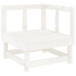 6 pcs conjunto lounge de jardim pinho maciço branco