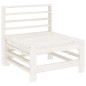 8 pcs conjunto lounge de jardim pinho maciço branco