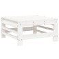 8 pcs conjunto lounge de jardim pinho maciço branco