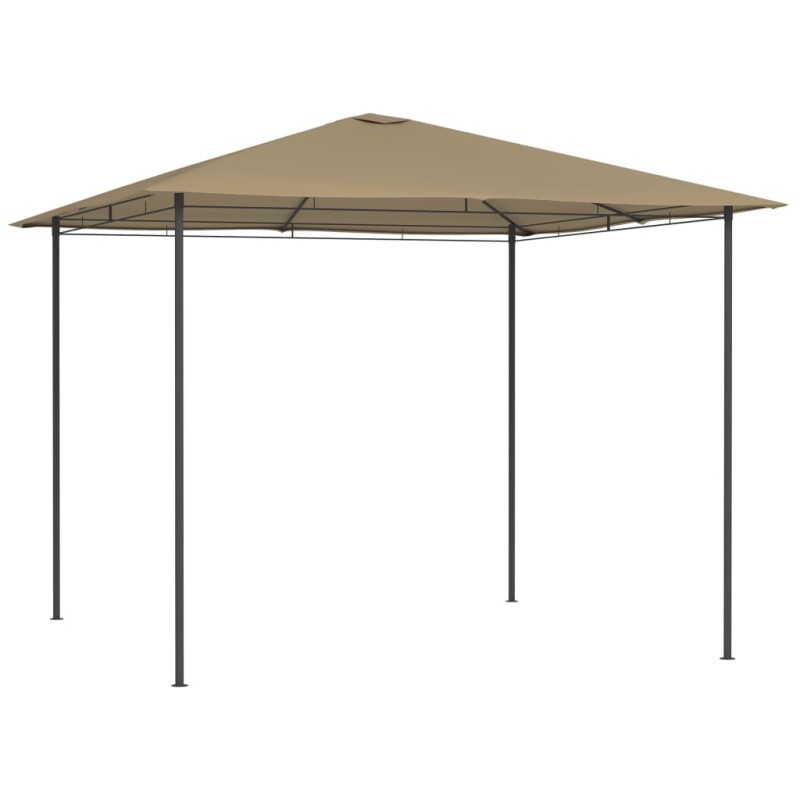 Gazebo 3x3x2,6 m 160 g/m² cinzento-acastanhado-Toldos e gazebos-Home Retail