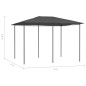 Gazebo 3x4x2,6 m 160 g/m² antracite