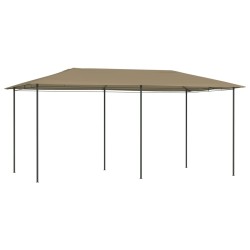 Gazebo 2,98x5,3x2,59 m 160 g/m² cinzento-acastanhado