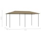 Gazebo 2,98x5,3x2,59 m 160 g/m² cinzento-acastanhado