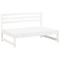 4 pcs conjunto lounge de jardim madeira de pinho maciça branco