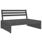 6 pcs conjunto lounge de jardim pinho maciço cinzento