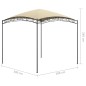 Gazebo 3x3x2,65 m 180 g/m² creme