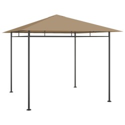 Gazebo 3x3x2,7 m 180 g/m² cinzento-acastanhado