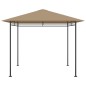 Gazebo 3x3x2,7 m 180 g/m² cinzento-acastanhado