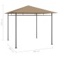 Gazebo 3x3x2,7 m 180 g/m² cinzento-acastanhado