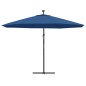 Guarda-sol cantilever c/ luzes LED 350 cm azul-ciano