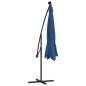 Guarda-sol cantilever c/ luzes LED 350 cm azul-ciano