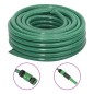 VidaXL Mangueira de jardim com conjunto de encaixe 0,9" 50 m PVC verde