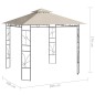 Gazebo 3x3x2,7 m 160 g/m² cor creme