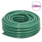 VidaXL Mangueira de jardim conjunto de encaixe 0,75" 100 m PVC verde