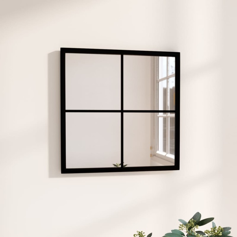 Espelho de parede 40x40 cm metal preto-Espelhos-Home Retail