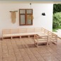 9 pcs conjunto lounge de jardim pinho maciço