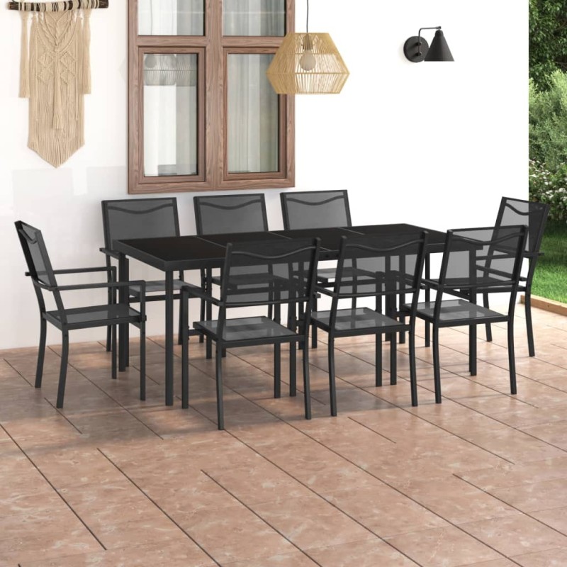 9 pcs conjunto de jantar para exterior aço-Conjuntos de jardim-Home Retail