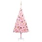 Árvore Natal artificial pré-iluminada c/ bolas PVC rosa